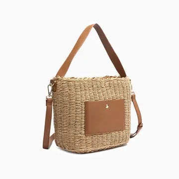 Hand Painted Hydrangea Straw Bags