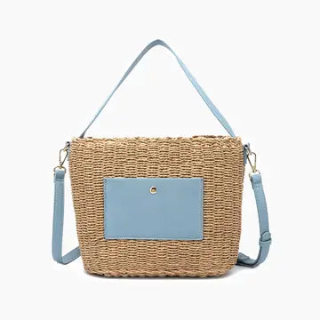 Hand Painted Hydrangea Straw Bags