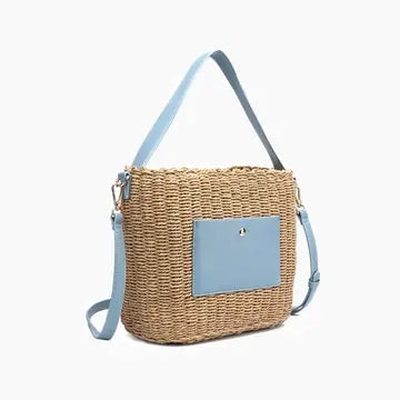 Hand Painted Hydrangea Straw Bags