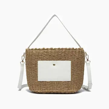 Hand Painted Hydrangea Straw Bags
