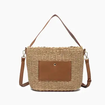 Hand Painted Hydrangea Straw Bags