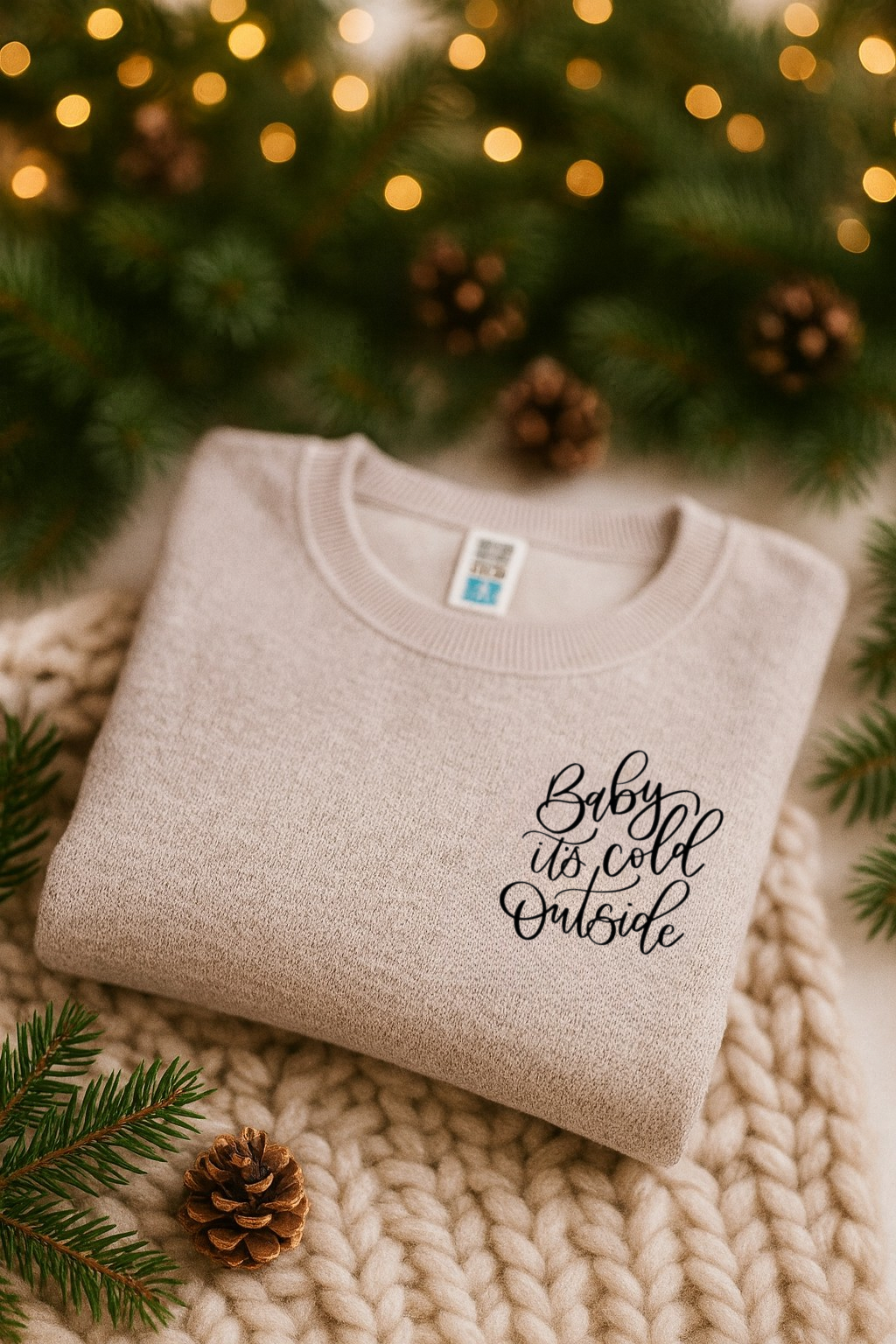 Holiday Sweatshirt - Baby It’s Cold (Embroidery)