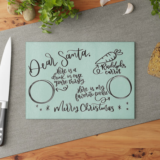 Holiday Collection - Santa Glass Cutting Board