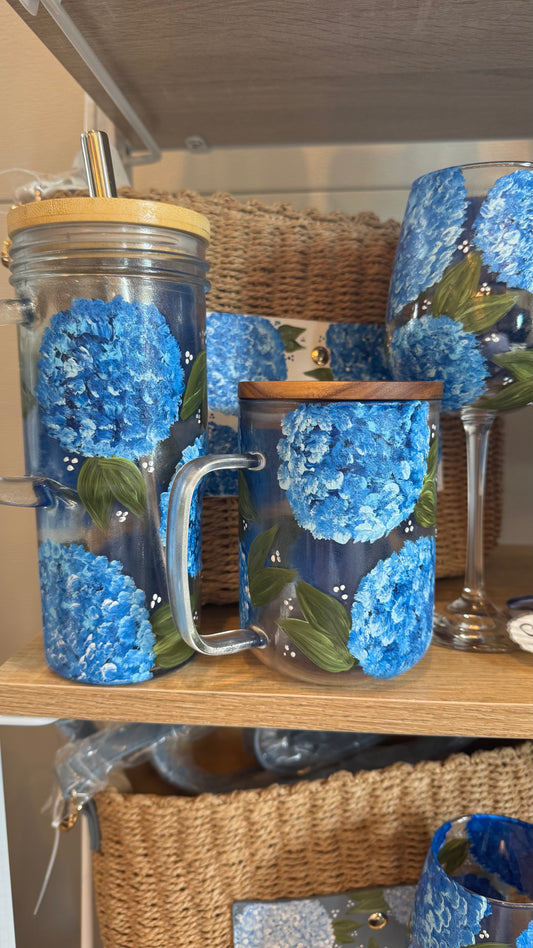 Hand Painted Hydrangea Mugs