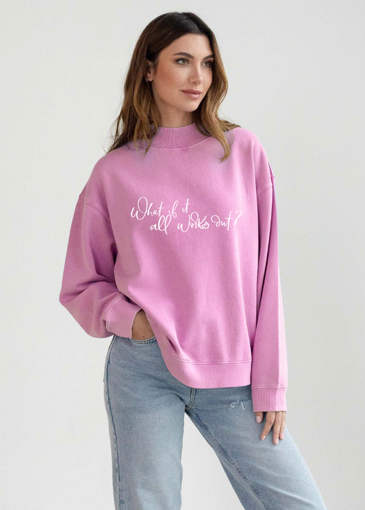 Pink Mock-Neck Sweatshirt