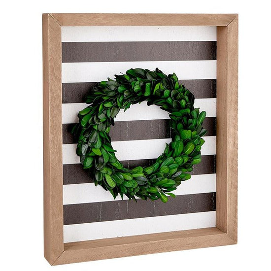 Framed Boxwood Wreath Sign