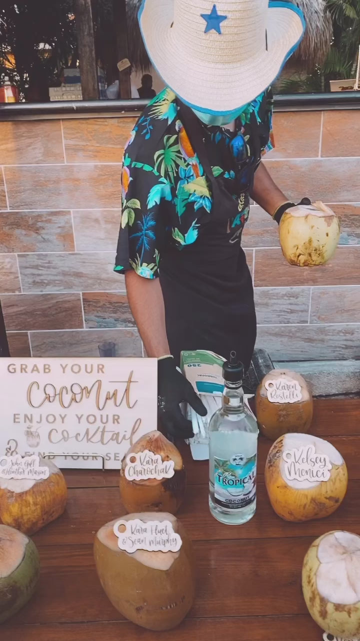 Load and play video in Gallery viewer, Coconut Wedding Place Cards
