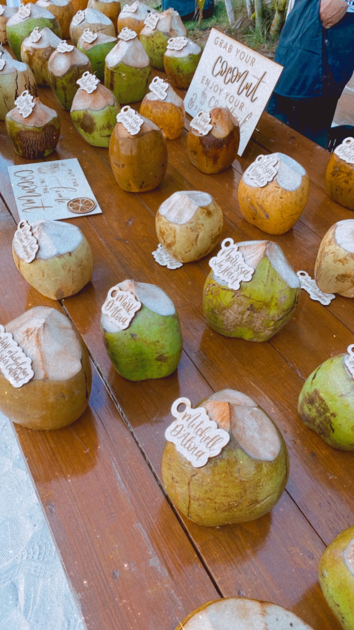 Coconut Wedding Place Cards