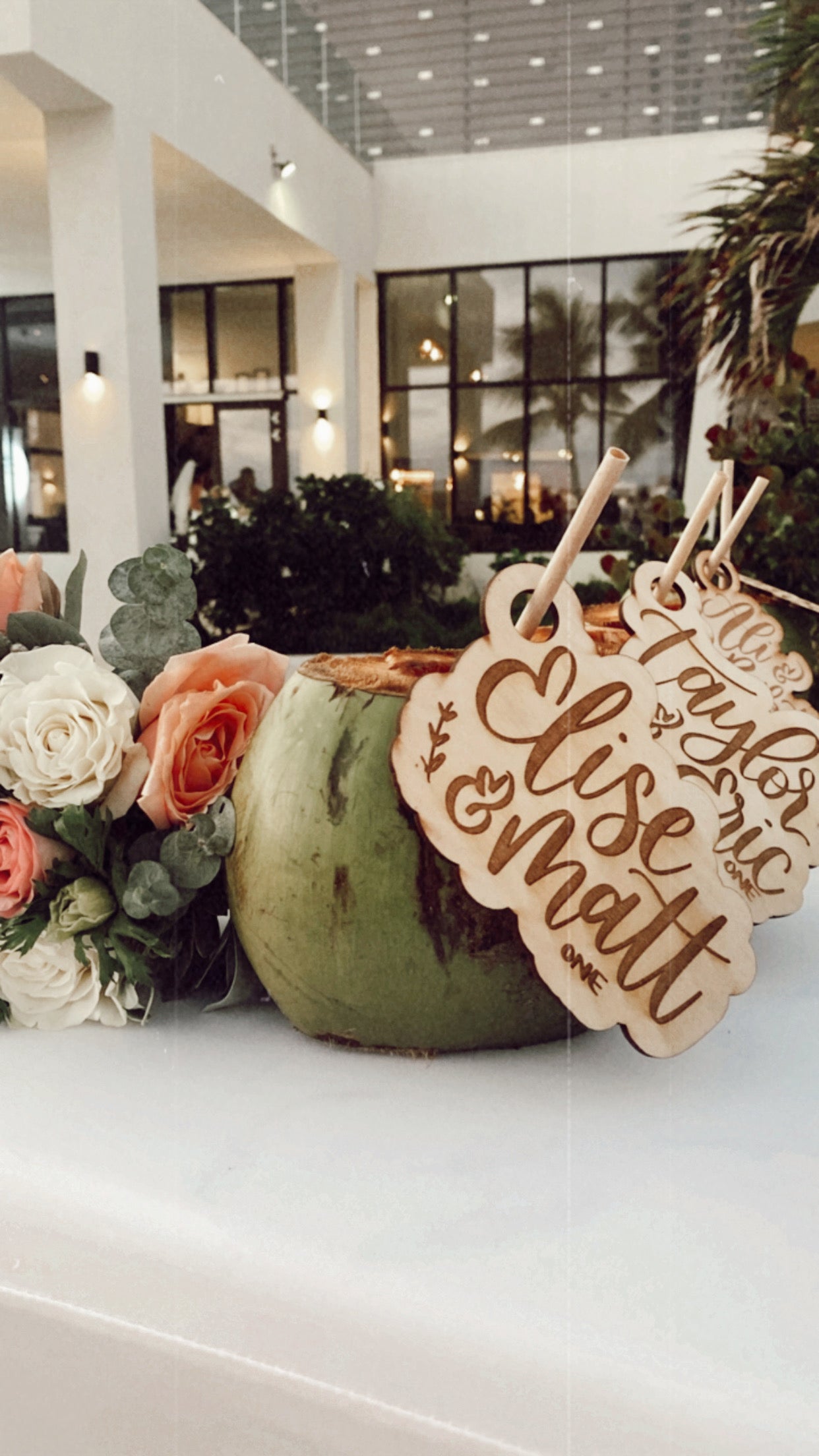 Coconut Wedding Place Cards