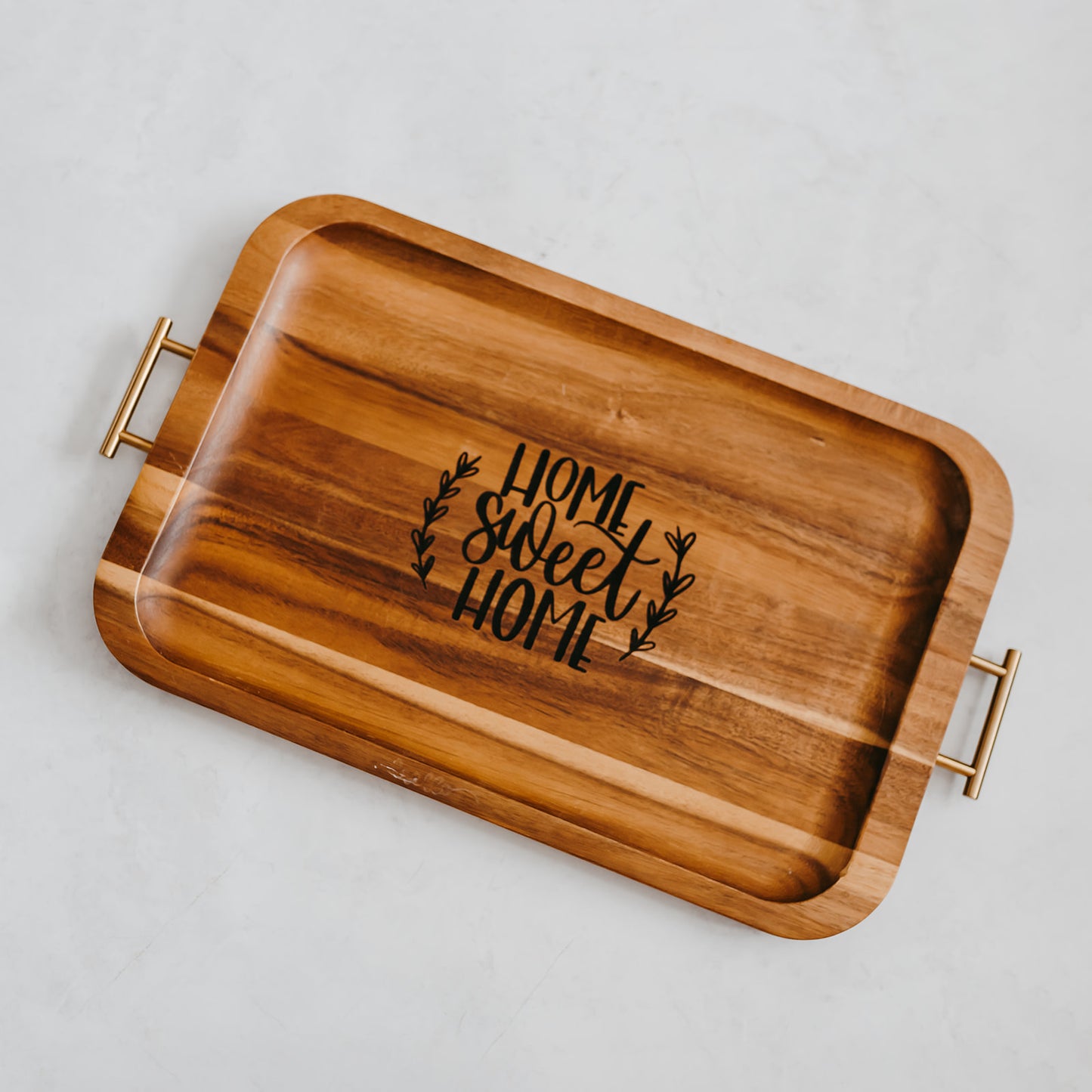 Wood and Gold Tray