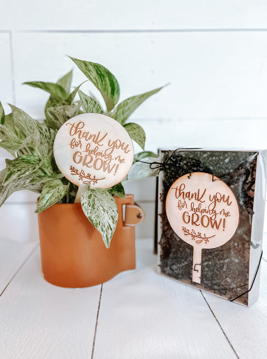 Wooden Teacher Plant Sign