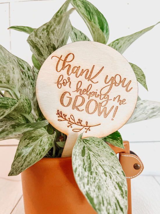 Wooden Teacher Plant Sign