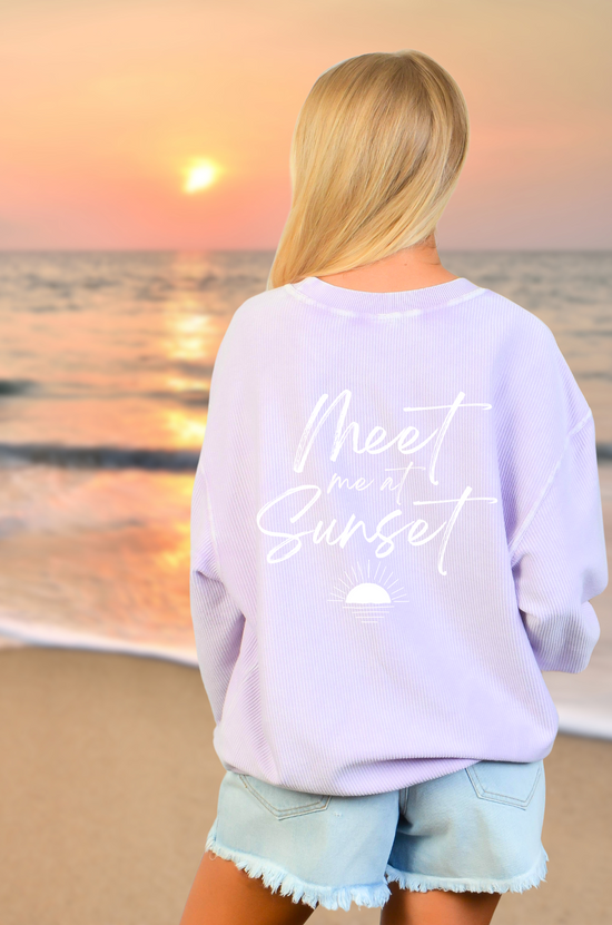 Lilac Sunset Corded Crew