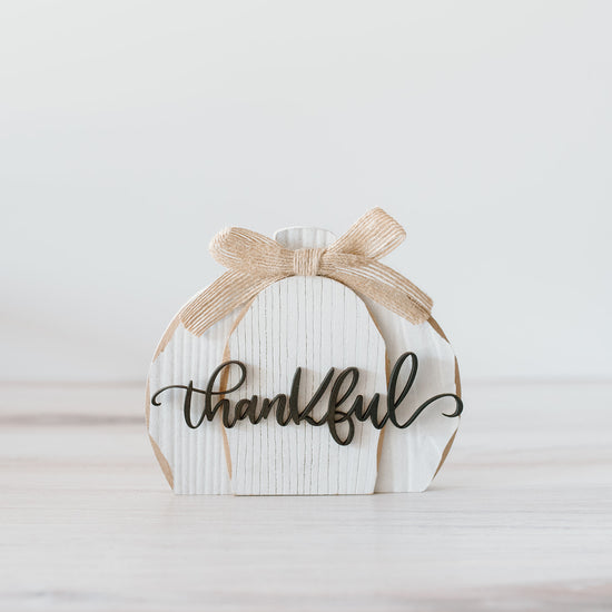 Thankful Wooden Pumpkin